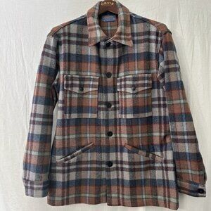 Men's Vintage Pendleton 100% Heavy Virgin Wool Plaid Chore Coat/Jacket Pockets M
